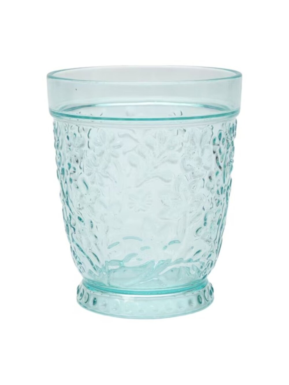 The Pioneer Woman Teal Ditsy 16oz Drinkware Embossed Tritan Plastic Tumbler Cup